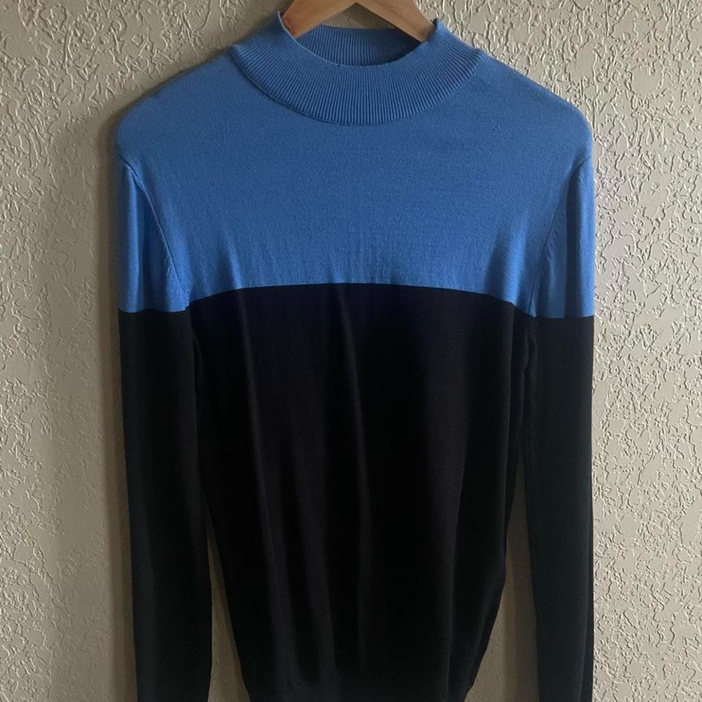 Men's River Island Blue and Black Sweater